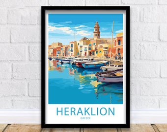 Heraklion Travel Print Heraklion Greece Poster Home Décor Heraklion Greece Art Print Heraklion Greece Room Heraklion Greece Gift Decor