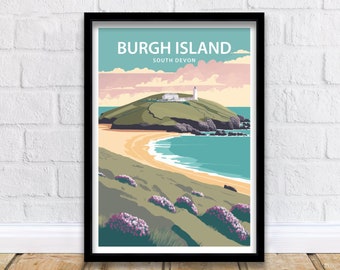 Burgh Island Kunstdruck | Burgh Island | Reise Poster | Reise-Druck | Burgh Island Druck | Devon Druck | Wandkunst | Devon Küste Druck