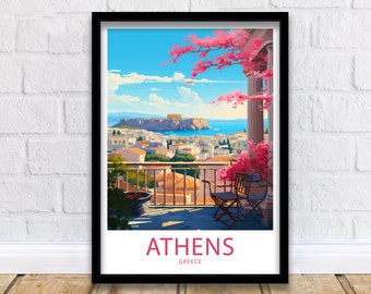 Athens Travel Print Athens Greece Poster Home Décor Athens Greece Art Print Athens Greece Room Athens Wall Gift Athens Greece Poster Print