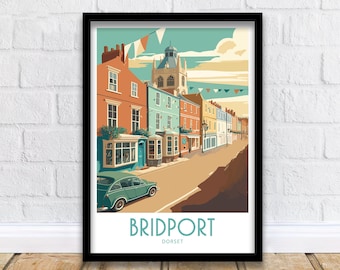 Bridport Travel Print Bridport Home Décor Bridport Dorset Art Print Bridport Room Print For Bridport Dorset Gift Scenic Art Bridport Print