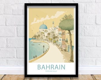 Bahrain Travel Print Wall Art Bahrain Travel Poster Gift Bahrain Persian Gulf Scenic Wall Art Bahrain Persian Golf Gift Bahrain Persian Gulf