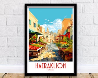 Heraklion Travel Print Heraklion Greece Poster Home Décor Heraklion Greece Art Print Heraklion Greece Room Heraklion Greece Gift Decor