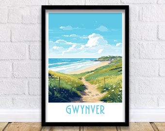 Gwynver Travel Print Gwynver Cornwall Poster Home Décor Gwynver Cornwall Art Print Gwynver Cornwall Room Print Gwynver Cornwall Gwynver Art
