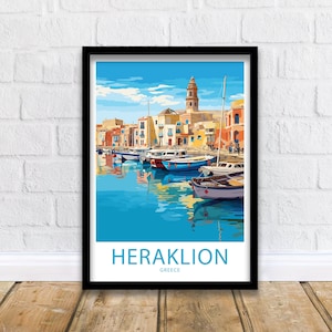 Heraklion Travel Print Heraklion Greece Poster Home Décor Heraklion Greece Art Print Heraklion Greece Room Heraklion Greece Gift Decor
