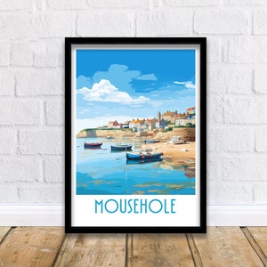 Mousehole Travel Print Mousehole Cornwall Poster Home Décor Mousehole Cornwall Art Print Mousehole Cornwall Room Mousehole Wall Gift