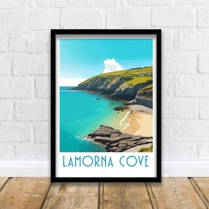 Lamorna Travel Print Lamorna Cornwall Poster Home Décor Lamorna Cornwall Art Print Lamorna Cornwall Room Lamorna Gift Wall Art Lamorna