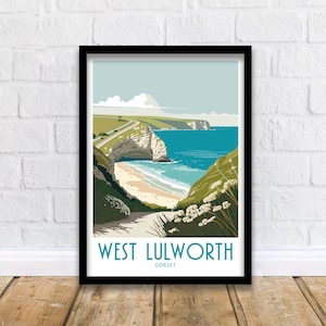 Lulworth Travel Print Lulworth Dorset Home Décor Lulworth Dorset Art Print Lulworth Dorset Wall Decor Room Print Lulworth Dorset Scenic Gift