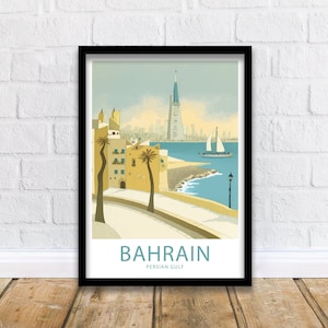 Bahrain Reise-Druck Wandkunst Bahrain Reise-Plakat Geschenk Bahrain Persischer Golf Malerische Wandkunst Bahrain Persischer Golf Geschenk Bahrain Persischer Golf