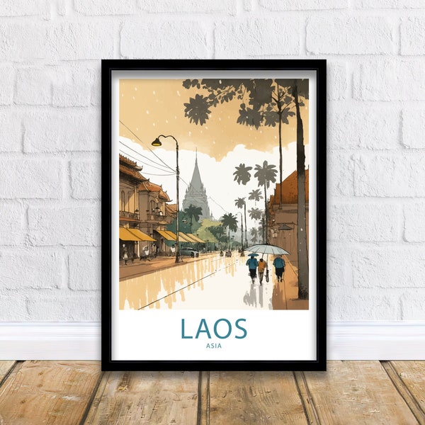 Laos Travel Print Wall Art Laos Asia Travel Poster Gift For Laos Scenery Wall Art Laos Gift Wall Art Laos Asia Print Laos Wall Décor Poster