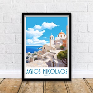 Agios Nikolaos Travel Print Agios Nikolaos Greece Poster Home Décor Agios Nikolaos Greece Print Agios Nikolaos Greece Wall Decor Hanging
