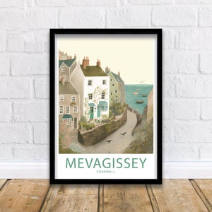 Mevagissey Travel Print Wall Art Mevagissey  Travel Poster Gift Mevagissey  Scenic Wall Art Mevagissey Cornwall Gift For Mevagissey Cornwall