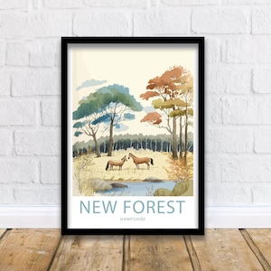 New Forest Travel Print Wall Art New Forest Travel Poster Gift New Forest Scenic Wall Art New Forest Gift For New Forest Art Hampshire