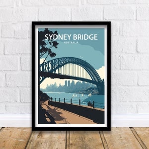 Sydney Bridge Art Print | Sydney Bridge Poster | Travel Poster | Sydney Bridge Print | Travel Print