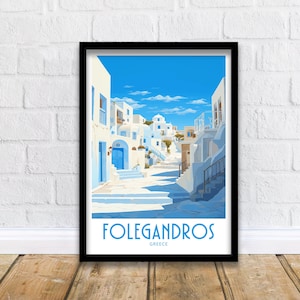 FolegAndros Griechenland Poster Home Décor FolegAndros Griechenland Kunstdruck FolegAndros Griechenland Wanddeko zum Aufhängen Kastro Poster