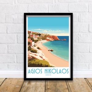 Agios Nikolaos Travel Print Agios Nikolaos Greece Poster Home Décor Agios Nikolaos Greece Print Agios Nikolaos Greece Wall Decor Hanging