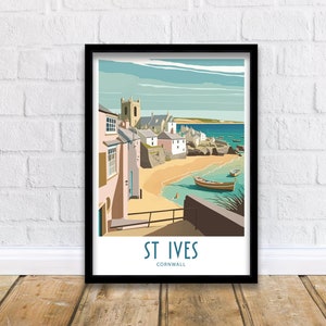 St Ives Travel Print Wall Art St Ives Cornwall Wall Hanging Home Decoration St Ives Cornwall Gift Art Lovers Print St Ives Cornwall Wall Art