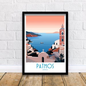 Patmos Travel Print Wall Art Patmos Wall Hanging Home Décor Patmos Gift Art Lovers Greece Art Lover Gift Patmos Wall Décor Print Patmos Art