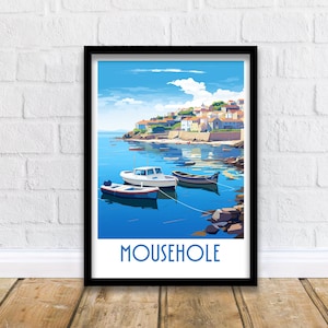 Mousehole Travel Print Mousehole Cornwall Poster Home Décor Mousehole Cornwall Art Print Mousehole Cornwall Room Mousehole Wall Gift