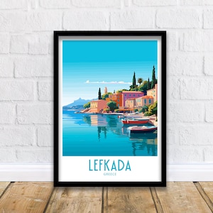 Lefkada Travel Print Lefkada Greece Poster Home Décor Lefkada Greece Art Print Lefkada Greece Room Lefkada Greece Gift Decor Lefkada Poster