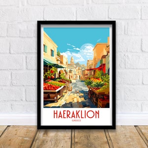 Heraklion Travel Print Heraklion Greece Poster Home Décor Heraklion Greece Art Print Heraklion Greece Room Heraklion Greece Gift Decor