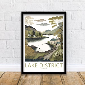 Lake District Travel Print Wall Art Lake District Travel Poster Gift Lake District Scenic Wall Art Lake District Gift For Lake District Art