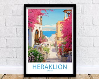 Heraklion Travel Print Heraklion Greece Poster Home Décor Heraklion Greece Art Print Heraklion Greece Room Heraklion Greece Gift Decor