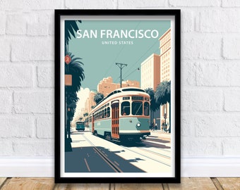 Impression d'art de San Francisco | Impression San Francisco | San Francisco | Affiche de San Francisco | Décoration murale | affiche de voyage | Affiches de San Francisco