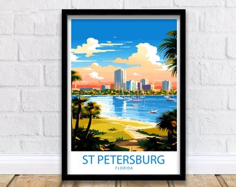 St Petersburg Florida Travel Print St Petersburg Wall Decor USA St Petersburg Art St Petersburg Wall Art USA Poster Gift St Petersburg Art