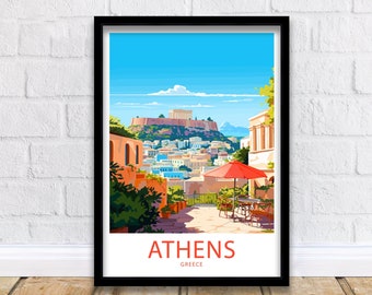 Athens Travel Print Athens Greece Poster Home Décor Athens Greece Art Print Athens Greece Room Athens Wall Gift Athens Greece Poster Print