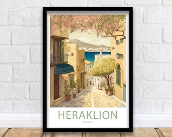 Heraklion Travel Print Heraklion Greece Poster Home Décor Heraklion Greece Art Print Heraklion Greece Room Heraklion Greece Gift Decor