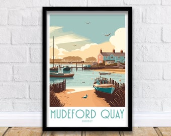 Mudeford Quay Travel Print Mudeford Quay Home Décor Mudeford Quay Dorset Art Print Mudeford Quay Room Print Mudeford Quay Scenic Wall Art