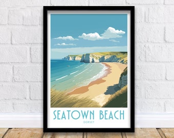 Seatown Beach Travel Print Seatown Beach Home Décor Seatown Beach Dorset Art Print Seatown Beach Room Print Seatown Beach Scenic Art Print