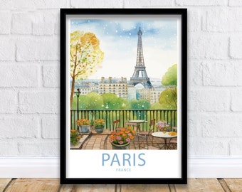 Eiffel Tower Paris Travel Print Wall Art Paris France Travel Poster Wall Hanging Home Décor Paris France Gift Lover Paris France Art Lover