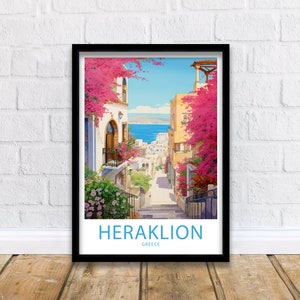 Heraklion Travel Print Heraklion Greece Poster Home Décor Heraklion Greece Art Print Heraklion Greece Room Heraklion Greece Gift Decor