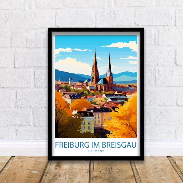 Freiburg im Breisgau Travel Print Freiburg Wall Decor Germany Freiburg Art Freiburg Wall Art Germany Poster Gift for City Lovers Germany