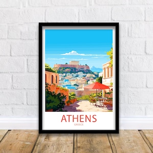 Athens Travel Print Athens Greece Poster Home Décor Athens Greece Art Print Athens Greece Room Athens Wall Gift Athens Greece Poster Print