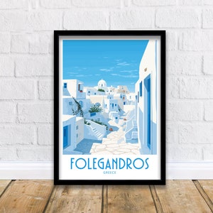 FolegAndros Griechenland Poster Home Décor FolegAndros Griechenland Kunstdruck FolegAndros Griechenland Wanddeko zum Aufhängen Kastro Poster