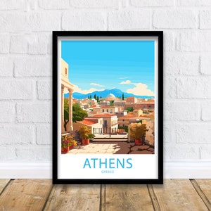 Athens Travel Print Athens Greece Poster Home Décor Athens Greece Art Print Athens Greece Room Athens Wall Gift Athens Greece Poster Print