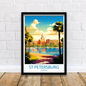 St Petersburg Florida Travel Print St Petersburg Wall Decor USA St Petersburg Art St Petersburg Wall Art USA Poster Gift St Petersburg Art