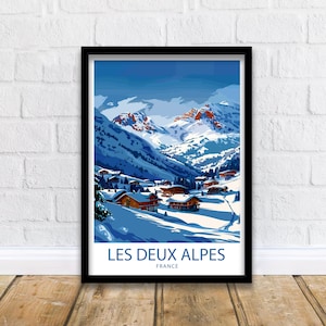 Les Deux Alpes Travel Print Les Deux Alpes Wall Decor France Les Deux Alpes Art Les Deux Alpes Wall Art France Poster Gift for Ski Lovers