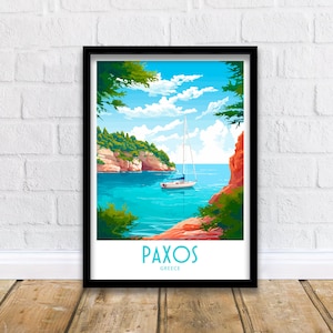 Paxos Travel Print Wall Art Paxos Wall Hanging Home Décor Paxos Gift Art Lovers Greece Art Lover Gift Paxos Wall Décor Print Paxos Print Art