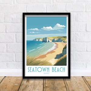 Seatown Beach Travel Print Seatown Beach Home Décor Seatown Beach Dorset Art Print Seatown Beach Room Print Seatown Beach Scenic Art Print