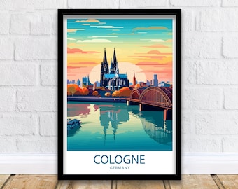 Cologne Travel Print Cologne Wall Decor Germany Cologne Art Cologne Wall Art Germany Poster Gift for City Lovers Cologne Cathedral Print