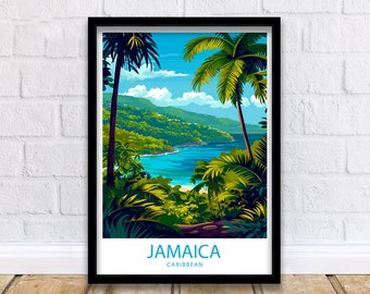 Jamaica Travel Print Jamaica Wall Decor Caribbean Jamaica Art Jamaica Wall Art Caribbean Poster Gift for Island Travel Lovers Jamaica Poster