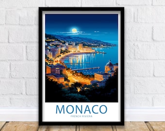 Monaco Print Monaco French Riviera Poster Home Décor Monaco French Riviera Wall Monaco French Riviera Wall Decor Monaco Gift Wall Art Gift