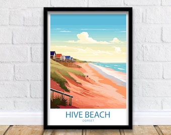 Hive Beach Travel Print Hive Wall Decor UK Hive Art Hive Wall Art UK Poster Gift for Beach Lovers Hive Travel Poster Hive Travel Wall Art