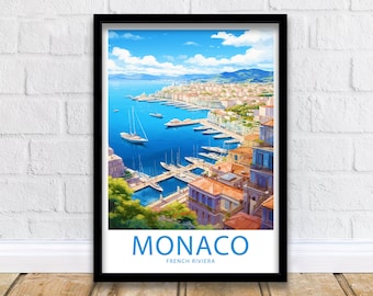 Monaco Print Monaco French Riviera Poster Home Décor Monaco French Riviera Wall Monaco French Riviera Wall Decor Monaco Gift Wall Art Gift