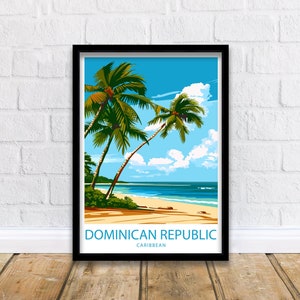 Dominikana Podróż Wydruk Dominikański Dekoracja Ścienna Karaibska Sztuka Dominikańska Dominikańska Sztuka Ścienna Karaibski Plakat Prezent dla Miłośników Tropików