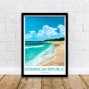 Dominikana Podróż Wydruk Dominikański Dekoracja Ścienna Karaibska Sztuka Dominikańska Dominikańska Sztuka Ścienna Karaibski Plakat Prezent dla Miłośników Tropików