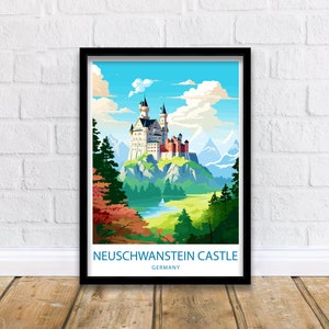 Neuschwanstein Castle Travel Print Neuschwanstein Wall Decor Germany Neuschwanstein Art Neuschwanstein Wall Art Germany Poster Gift Castle